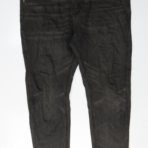 ASOS Men's Black Straight Jeans, Size 38, Dark Wash