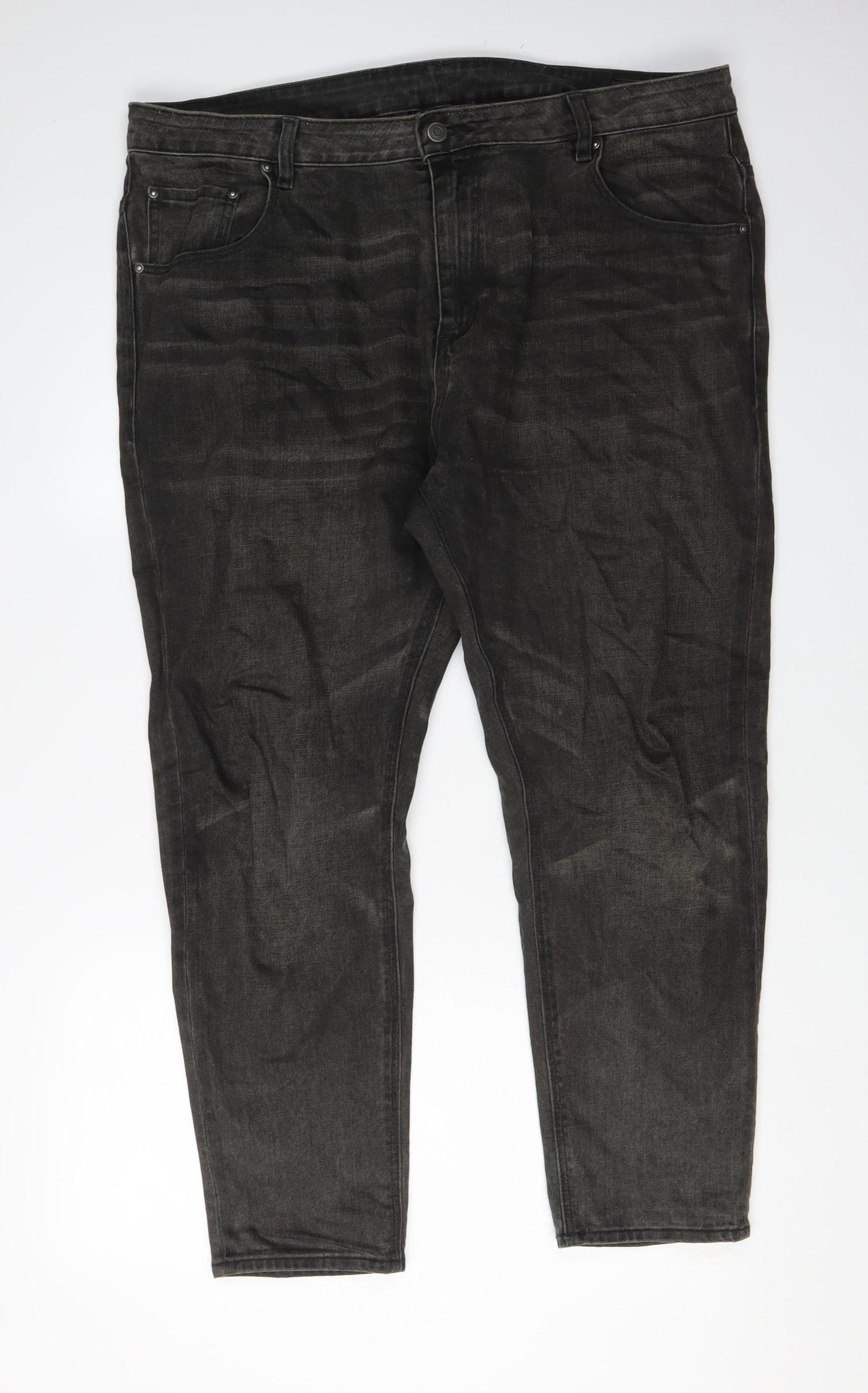 ASOS Men's Black Straight Jeans, Size 38, Dark Wash