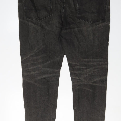 ASOS Men's Black Straight Jeans, Size 38, Dark Wash