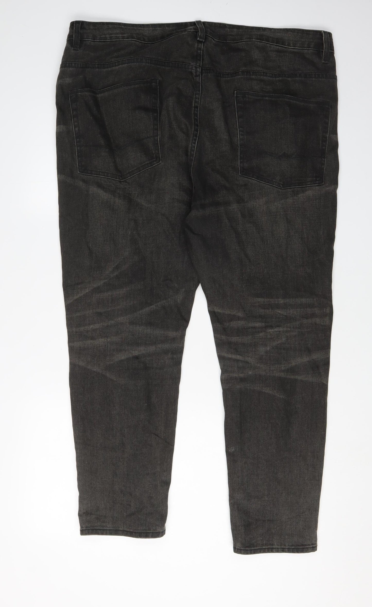 ASOS Men's Black Straight Jeans, Size 38, Dark Wash