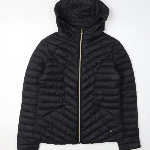 Next Women's Black Puffer Jacket UK 8 Winter Hooded