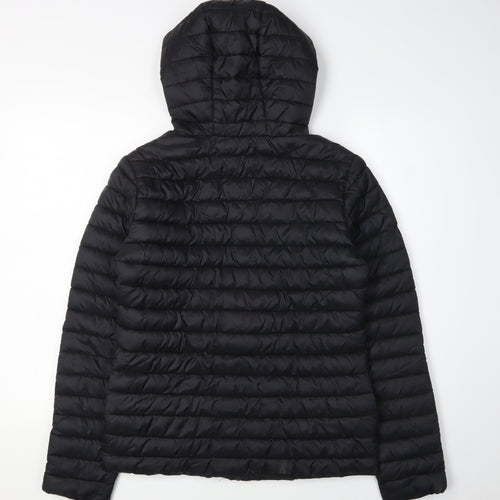 Next Women's Black Puffer Jacket UK 8 Winter Hooded