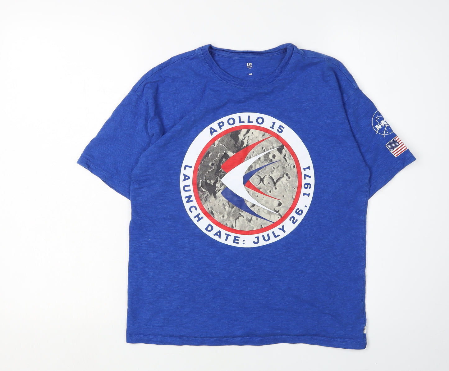Gap Boys Blue Apollo 15 T-Shirt 12-13 Years Graphic Print