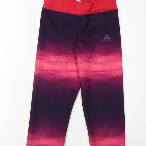Adidas Girls Purple Cropped Leggings M - Athletic Style
