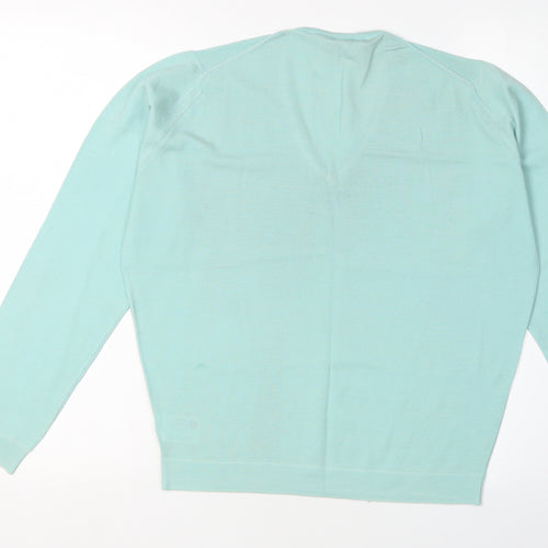 John Smedley Women's Green V-Neck Wool Pullover XL