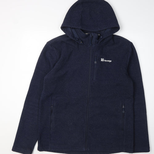 The Edge Men's Blue Hooded Fleece Jacket XL