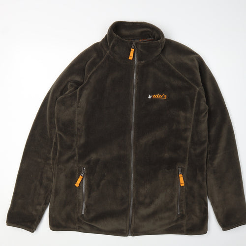 WIN'S Unisex Brown Fleece Jacket 2XL Outdoor Zip