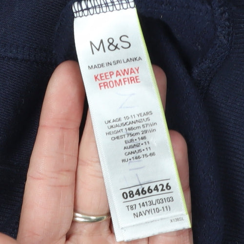 Marks and Spencer Boys Full Zip Blue Hoodie Size 146