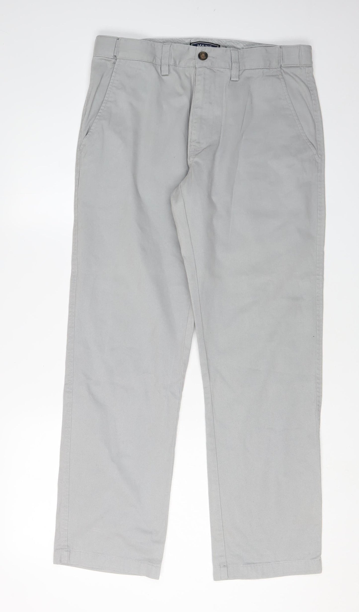 Maine New England Men's Grey Chino Trousers 32S Regular