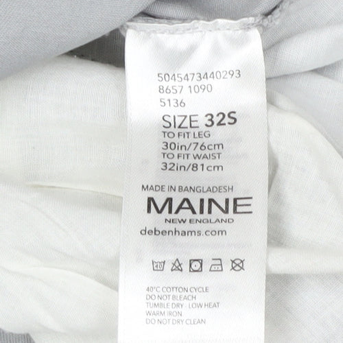 Maine New England Men's Grey Chino Trousers 32S Regular