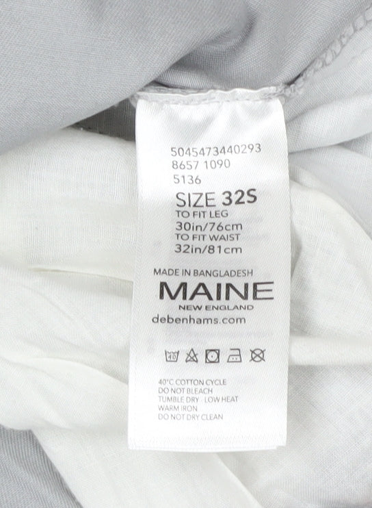 Maine New England Men's Grey Chino Trousers 32S Regular