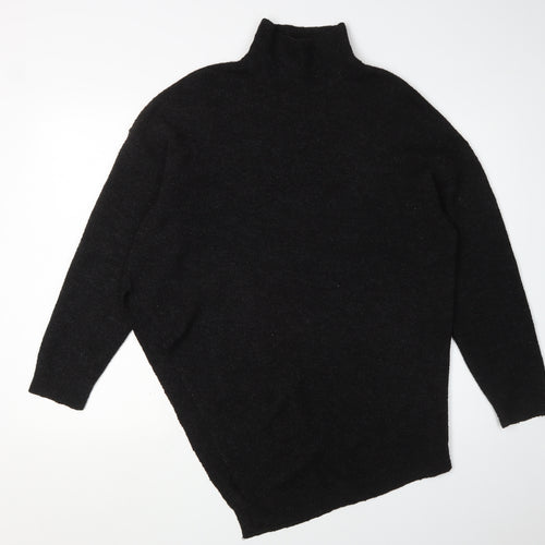 Zara Women's Black Medium High Neck Pullover Jumper