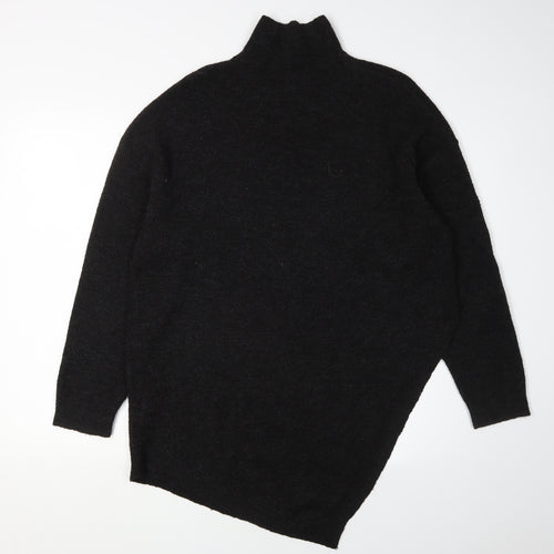 Zara Women's Black Medium High Neck Pullover Jumper