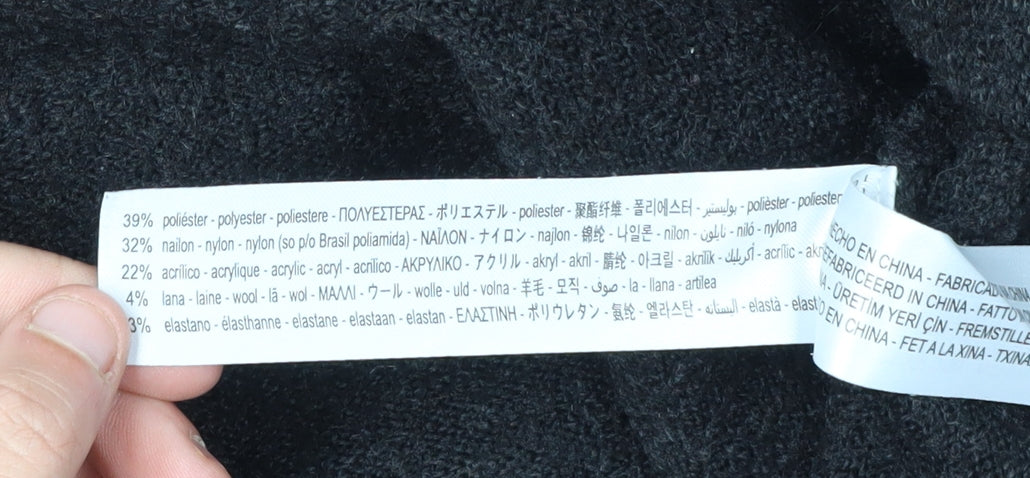 Zara Women's Black Medium High Neck Pullover Jumper