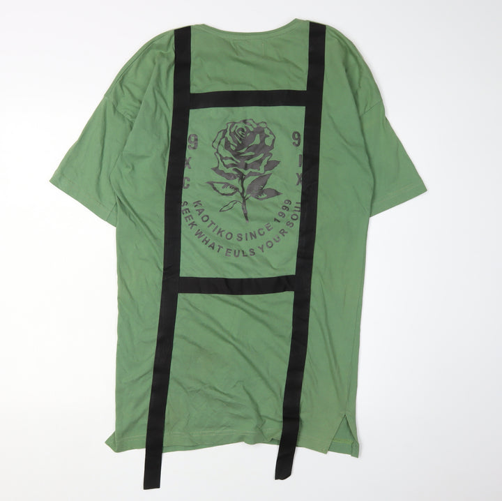 Sample Men's Green Rose Graphic T-Shirt M