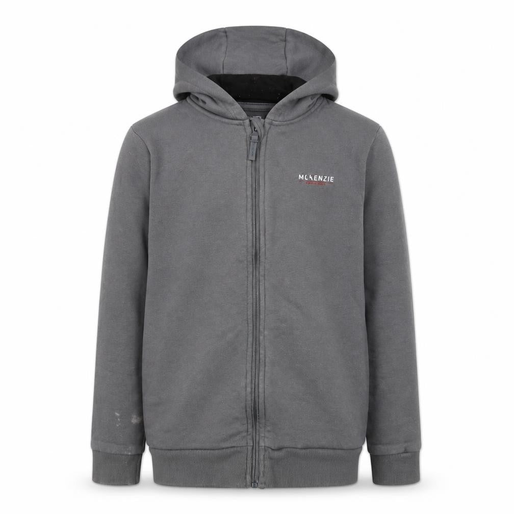 Front view of McKenzie boys’ grey full zip hoodie 12-13 years