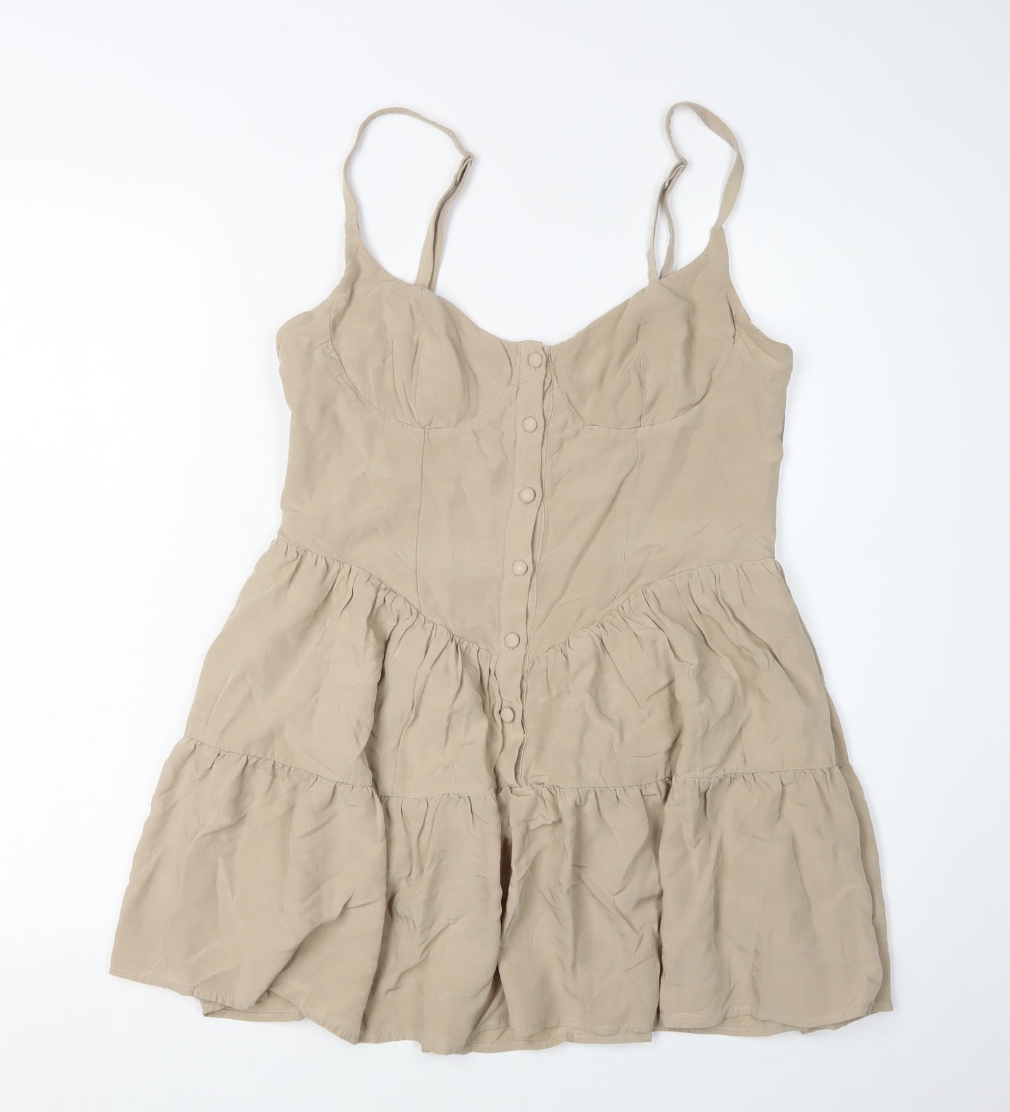 White Fox Women's Beige L Slip Dress, Casual Summer Style