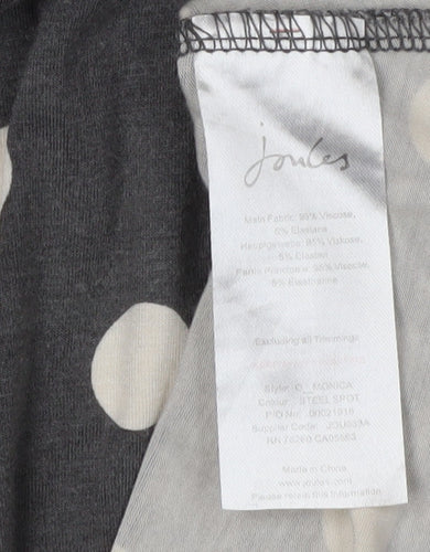 Joules Women Grey Polka Dot A-Line Dress Size 14
