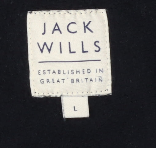 Jack Wills Men’s Black Full Zip Hoodie L, Logo Accents