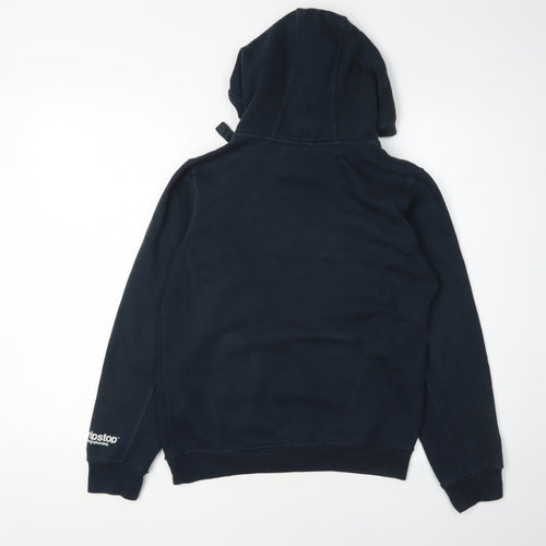Ripstop Boys Navy Hoodie, Size L, Cotton Blend, Athletic Print