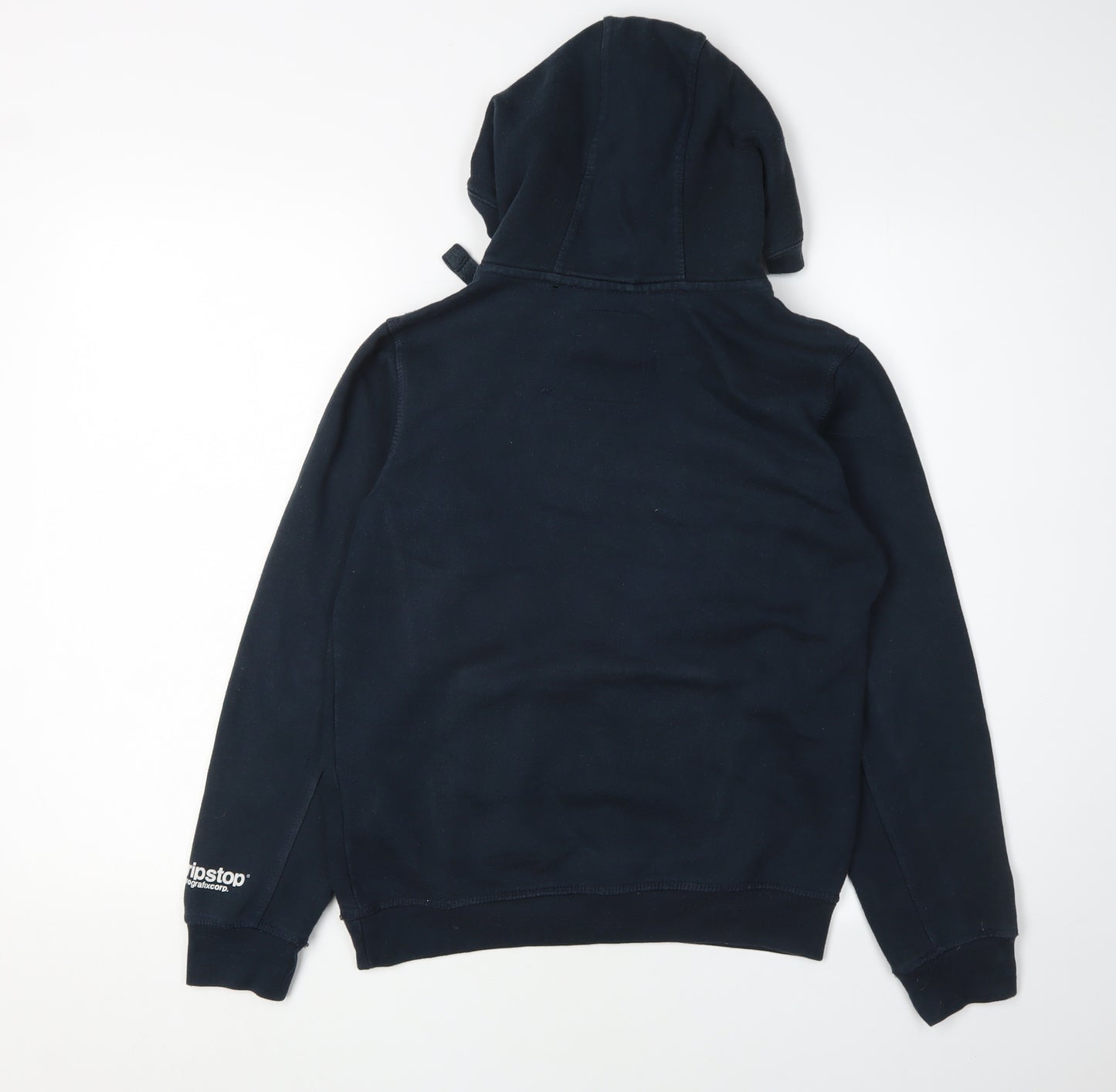 Ripstop Boys Navy Hoodie, Size L, Cotton Blend, Athletic Print