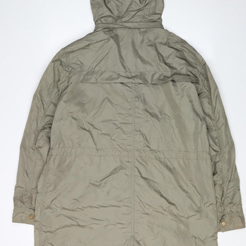 MaxMara Green Hooded Parka Women Size 12 Relaxed Fit Casual