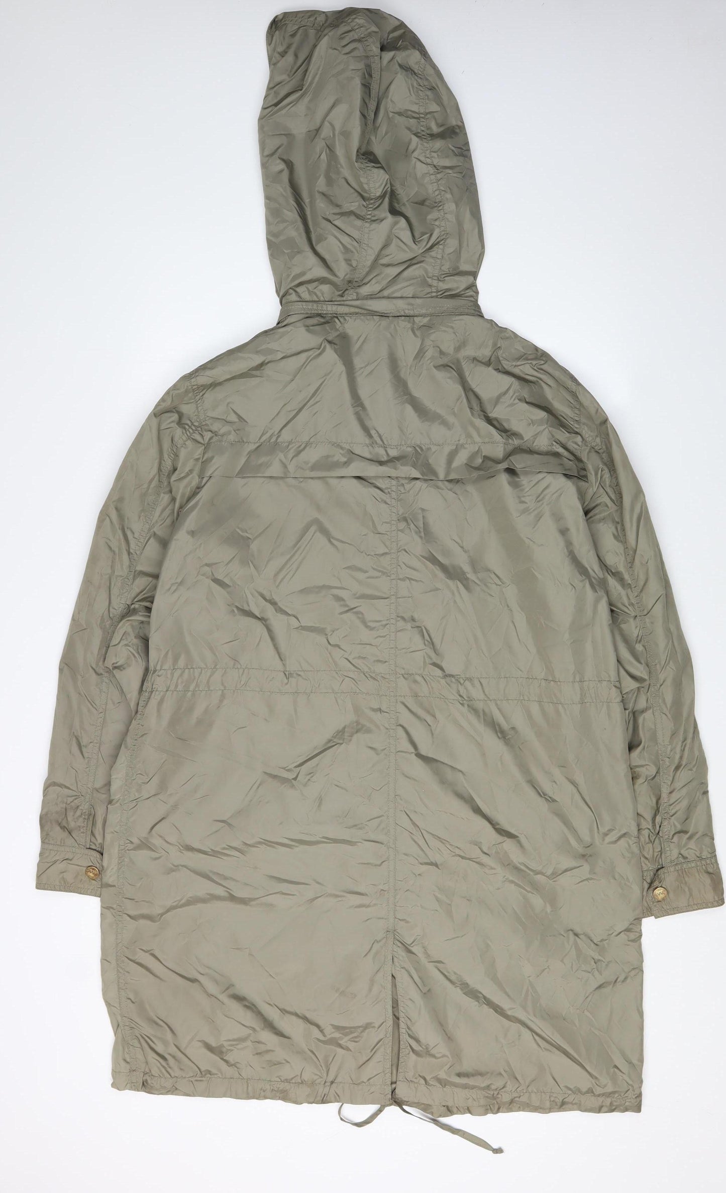 MaxMara Green Hooded Parka Women Size 12 Relaxed Fit Casual