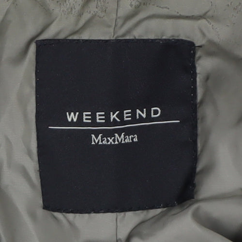 MaxMara Green Hooded Parka Women Size 12 Relaxed Fit Casual