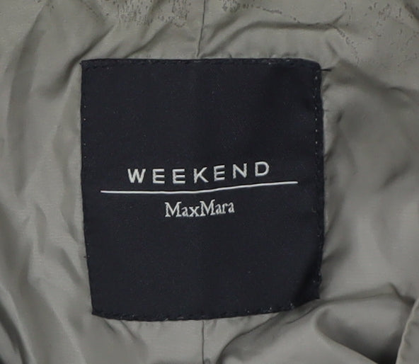 MaxMara Green Hooded Parka Women Size 12 Relaxed Fit Casual