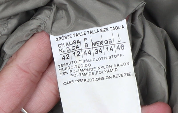 MaxMara Green Hooded Parka Women Size 12 Relaxed Fit Casual