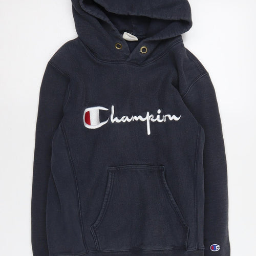 Champion Unisex Black Pullover Hoodie XS
