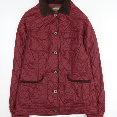 Musto Women's Quilted Red Jacket Size 10 Casual