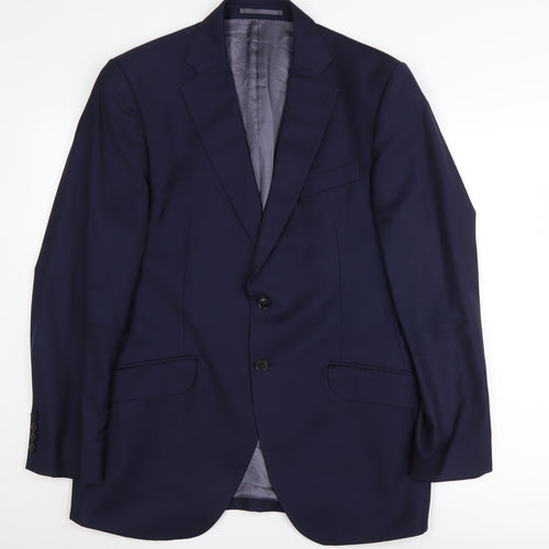 Charles Tyrwhitt Men's Blue Slim Wool Blazer 40R