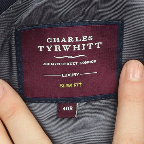 Charles Tyrwhitt Men's Blue Slim Wool Blazer 40R