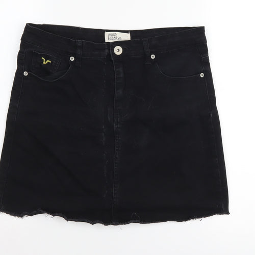 VOI Jeans Co Women's Black Denim Mini Skirt - Size 14