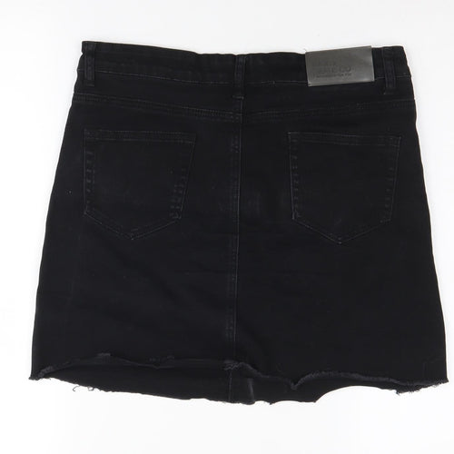 VOI Jeans Co Women's Black Denim Mini Skirt - Size 14