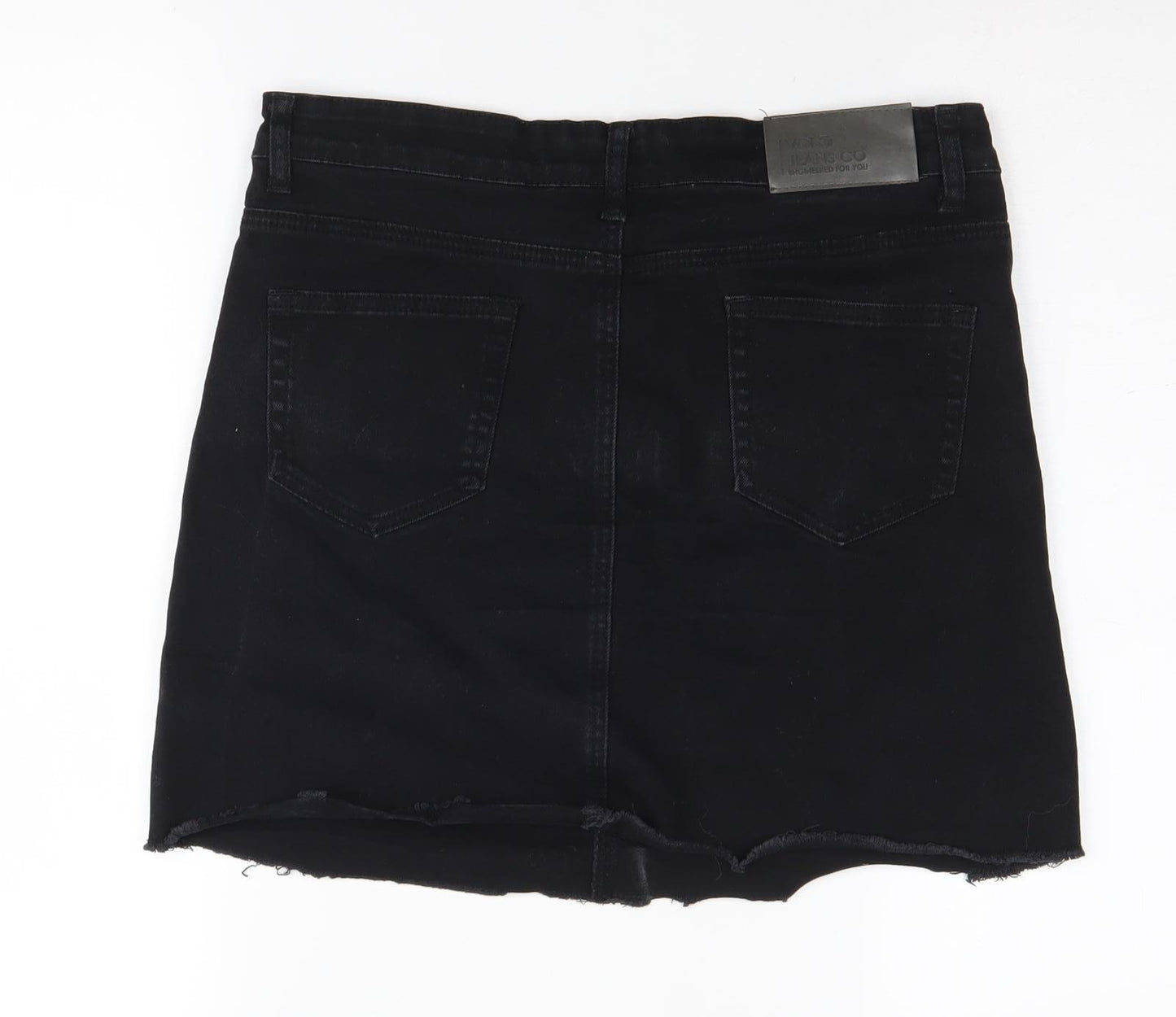 VOI Jeans Co Women's Black Denim Mini Skirt - Size 14