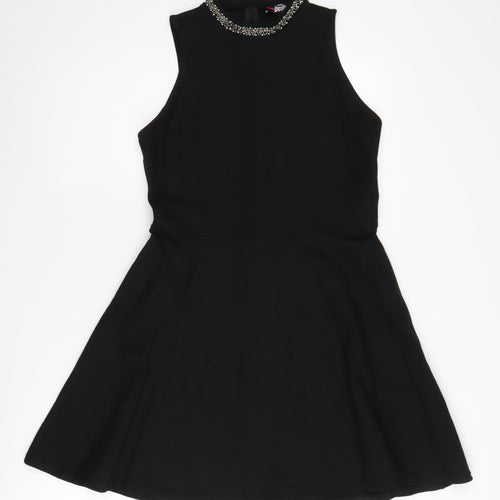 SuperDry Women's Black Sleeveless Skater Dress