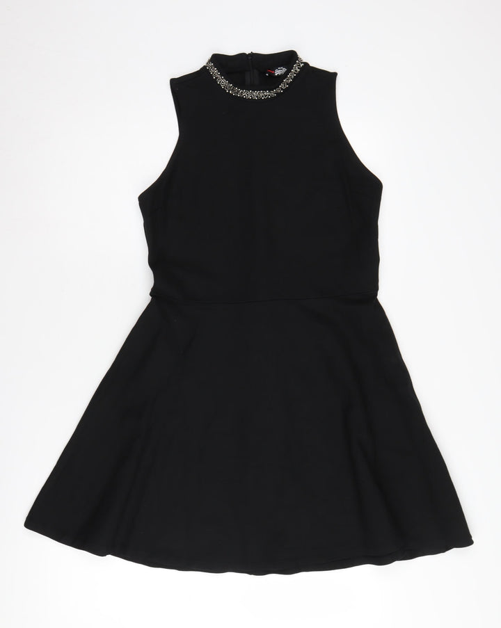 SuperDry Women's Black Sleeveless Skater Dress