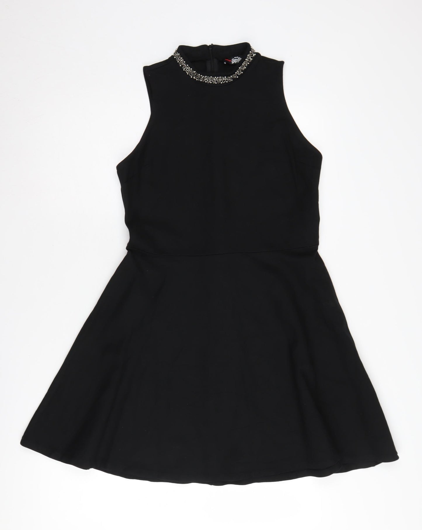 SuperDry Women's Black Sleeveless Skater Dress