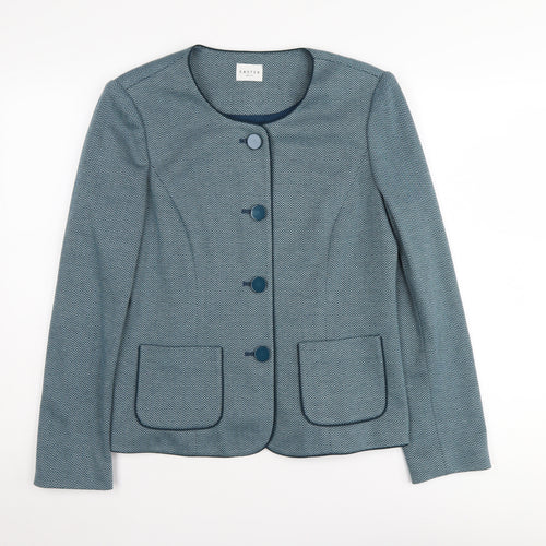 Eastex Women's Blue Chevron Suit Jacket Size 10