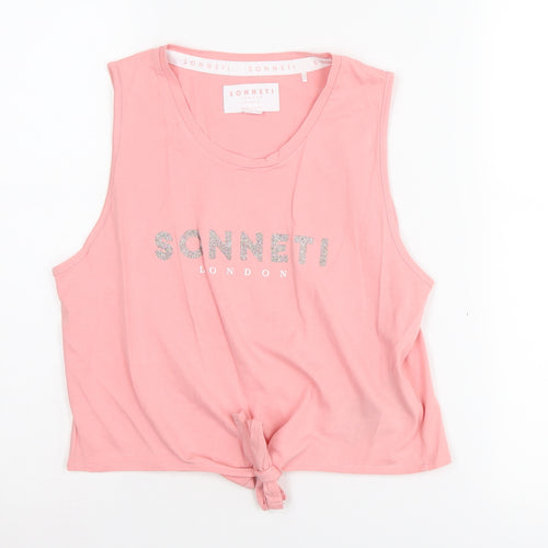 Sonneti Girls Pink Sleeveless Logo T-Shirt 12-13 Years