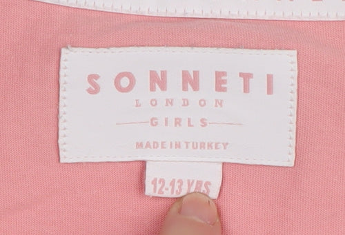 Sonneti Girls Pink Sleeveless Logo T-Shirt 12-13 Years