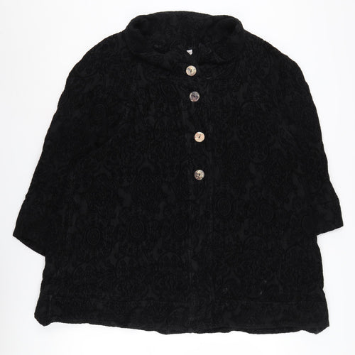 Bella Donna Women's Black Floral Cape XS