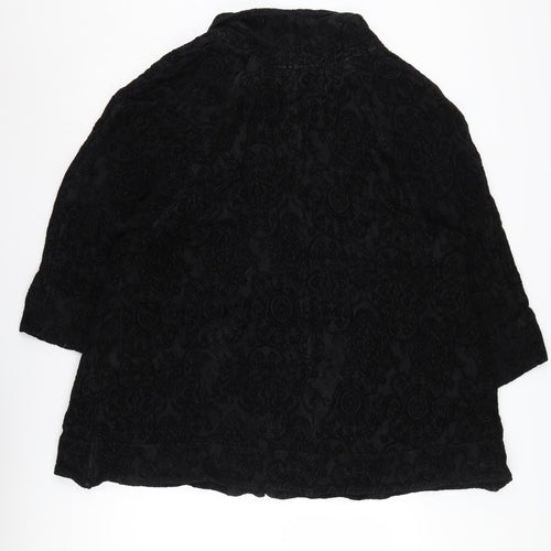 Bella Donna Women's Black Floral Cape XS