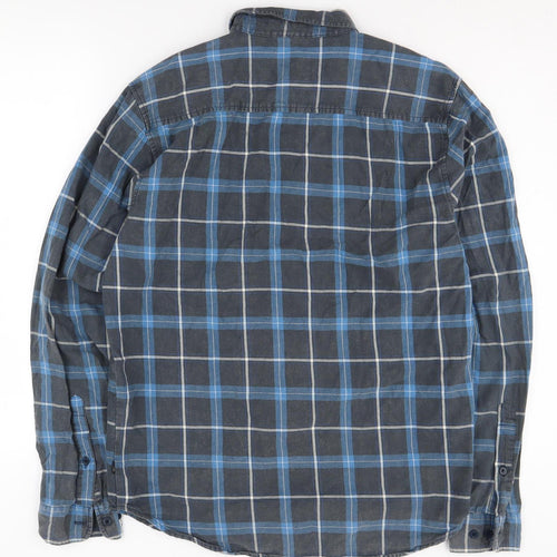 Globe Men's Blue Plaid Shirt Medium Regular Fit