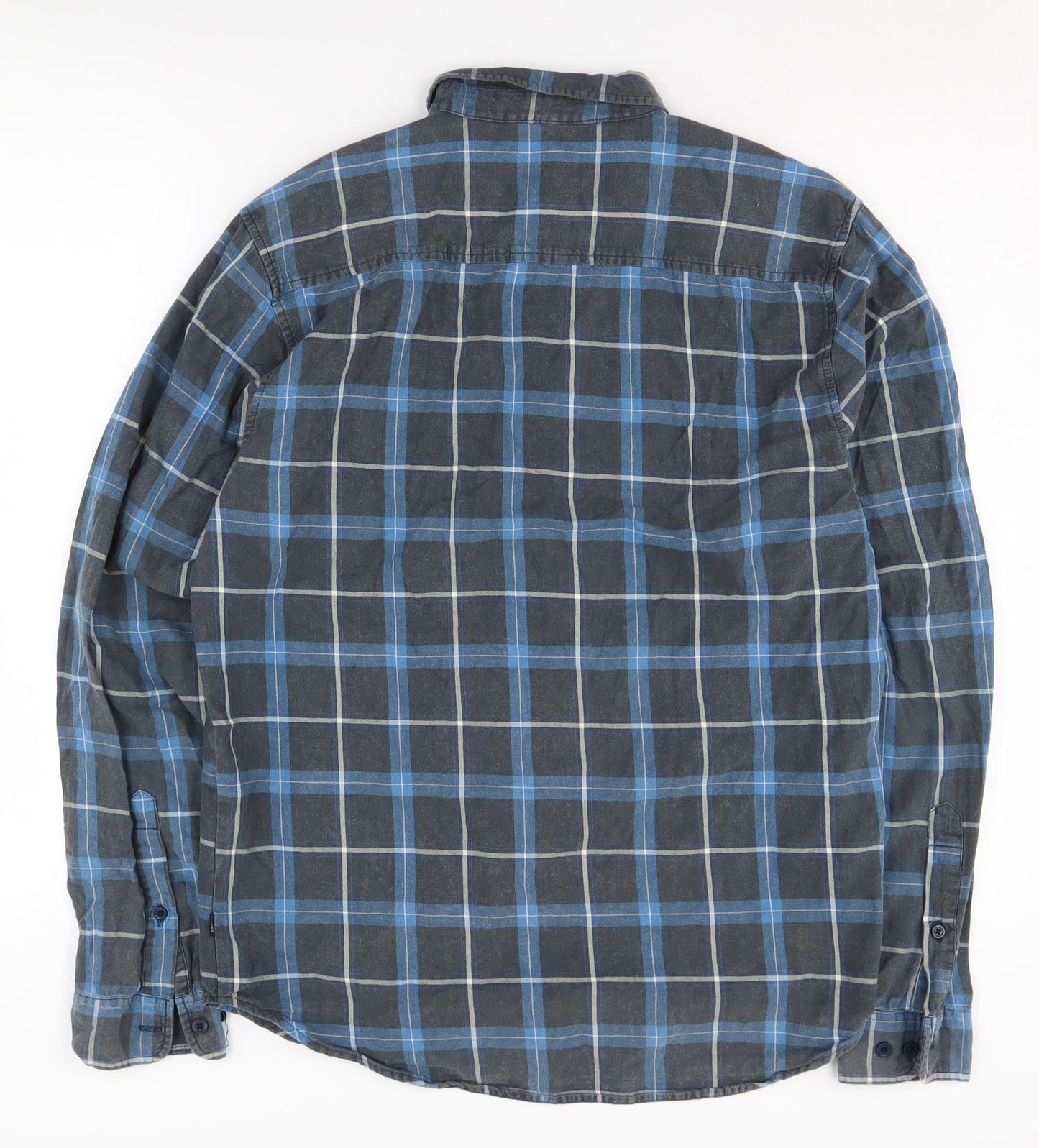 Globe Men's Blue Plaid Shirt Medium Regular Fit