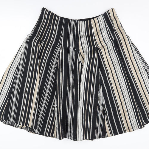 Phase Eight Women's Black A-Line Striped Skirt Size 16