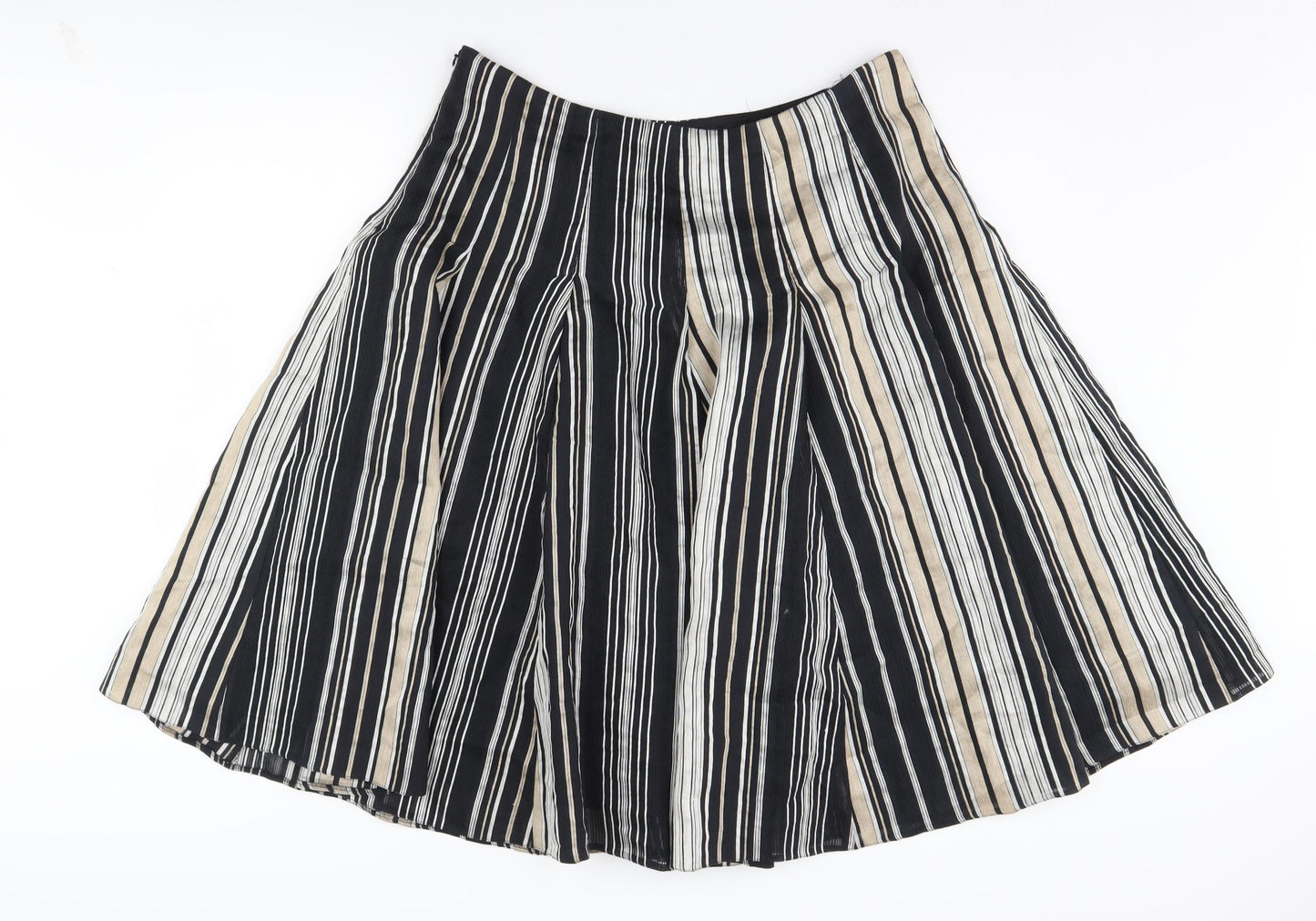 Phase Eight Women's Black A-Line Striped Skirt Size 16