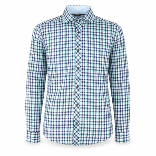 Jeff Banks Men's Blue Green Check Casual Shirt Size S